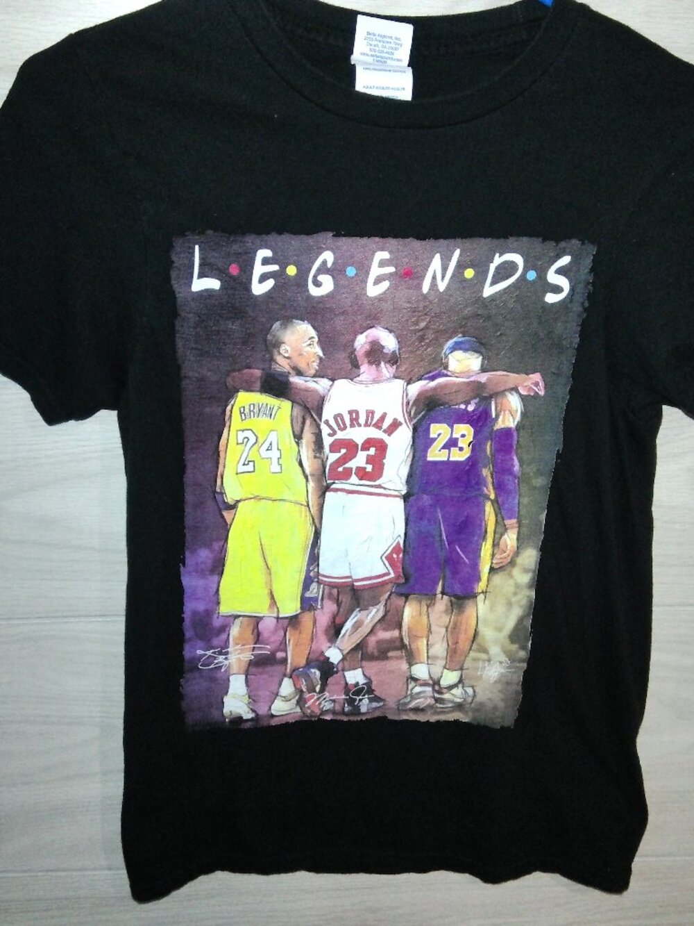 Legends Basketball T-Shirt Men's Small Short Sleeve Bryant, Jordan, James DEFECT